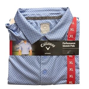 Callaway Men's Light Blue Patterned Polo Shirt